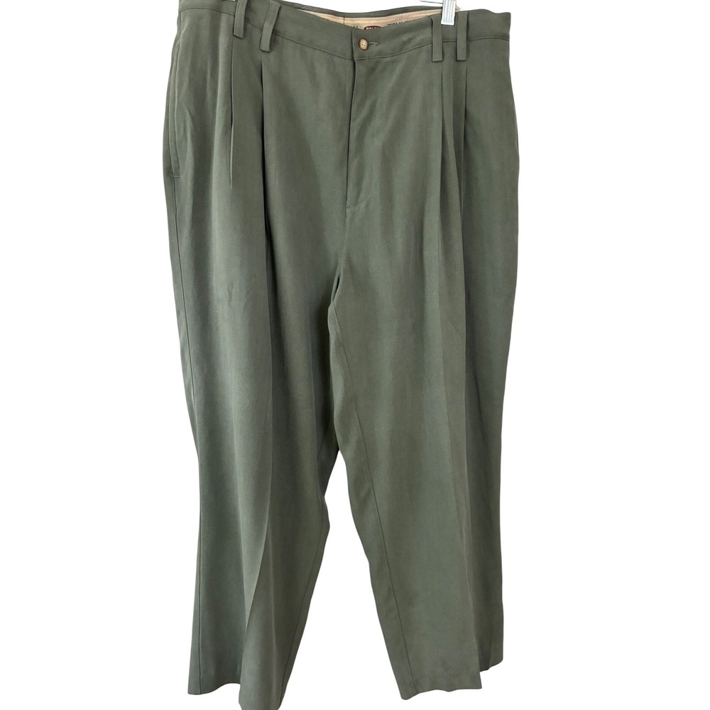 Tommy Bahama Olive Green Pleated Chinos